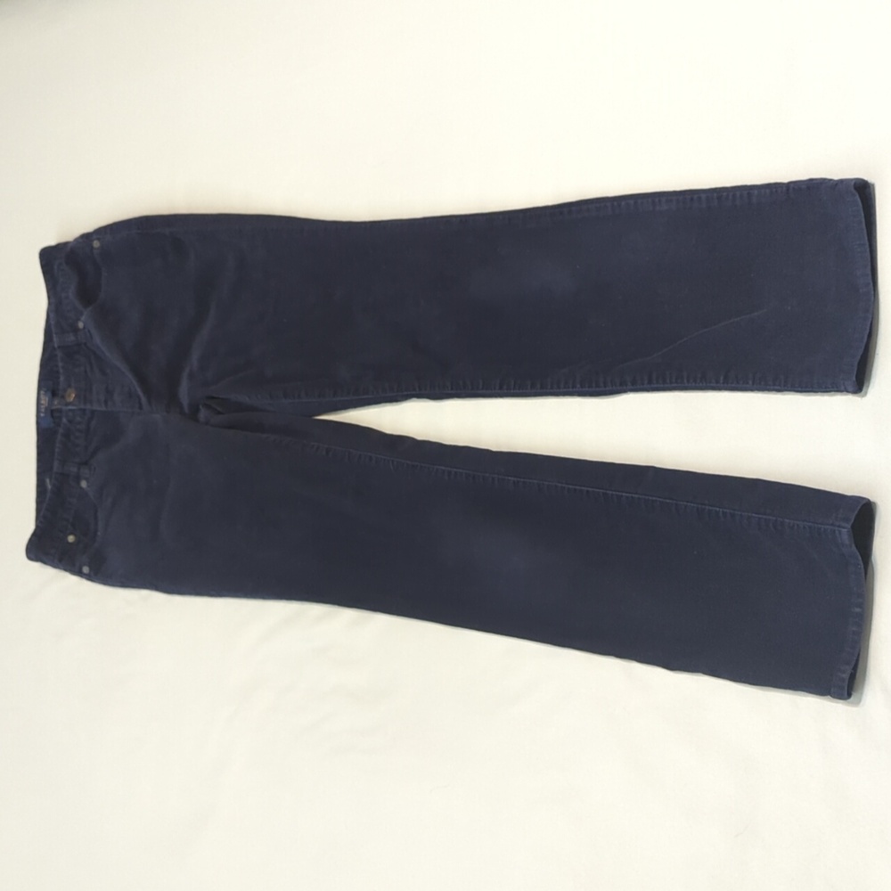 Talbots Navy Blue Heritage Fit Corduroy Straight Leg Pants Size 4 Petite
